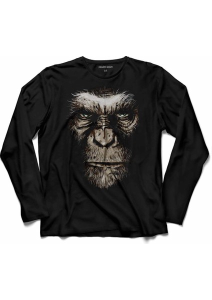 Maymunlar Cehennemi Caesar Evrim Evolutıon Maymun War Planet Apes Uzun Kollu Tişört