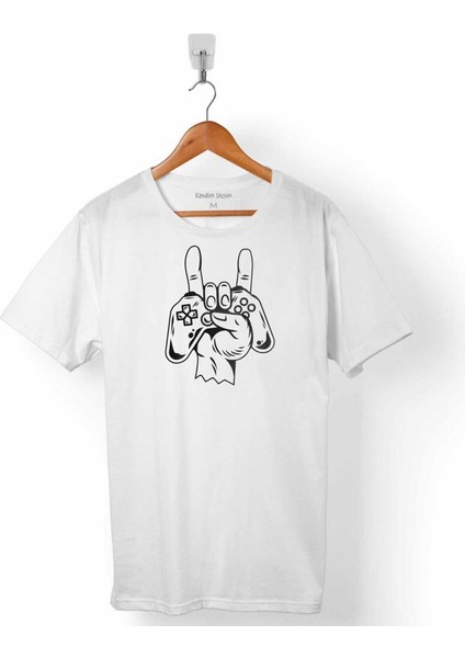 Game Rock Işareti Playstatıon Oyun Konsol Erkek Tişört