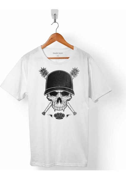 Skull Kuru Kafa Tası Beyzbol Haydar Sopa Erkek Tişört