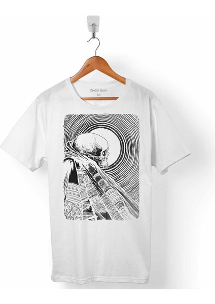 Skull Kuru Kafa Illusıon Haç Erkek Tişört