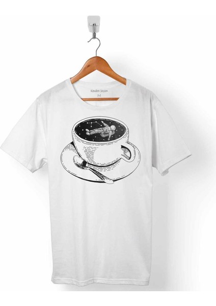 Kahve Içinde Astronot Uzay Nasa Coffee Erkek Tişört