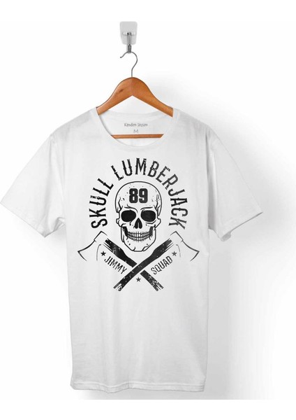 Lumberjack Balta Kuru Kafa Balta Skeleton Erkek Tişört