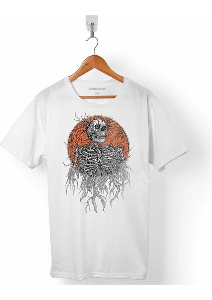 Skull Skeleton Ağaç Kökü Kuru Kafa Erkek Tişört