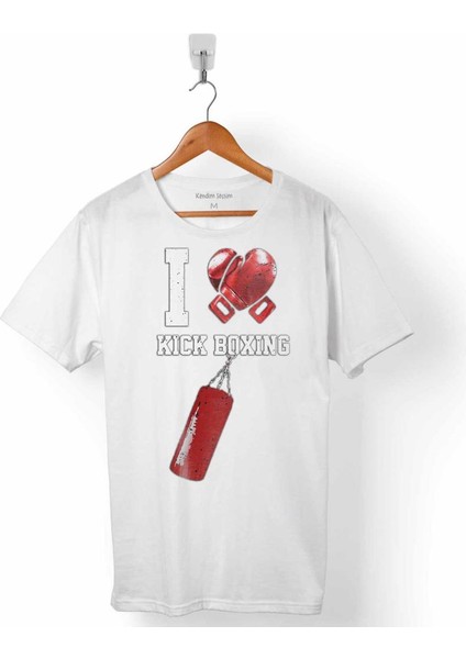 I Love Kick Boxıng Boks Eldiveni Erkek Tişört