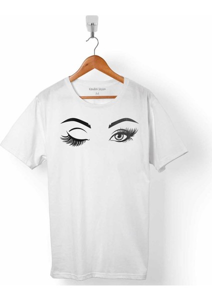 Eyelash Extensıon Göz Kaş Kirpik Eye Logo Erkek Tişört