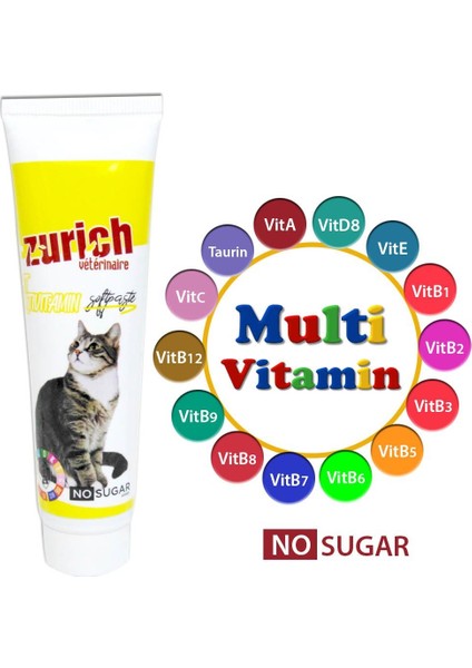 Zurich Kediler Için Multivitaminli Paste 100 G