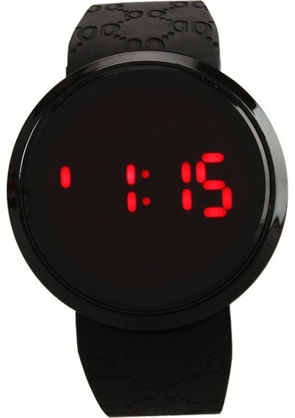 Dokunmatik Ekran Unisex LED Dijital Izle Kol Saati Timepiece Silikon Askısı (Siyah) (Siyah) (Yurt Dışından) modelleri