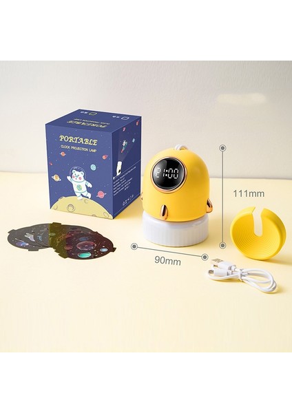 LED Projeksiyon Lambası Saat - Bej (Yurt Dışından)
