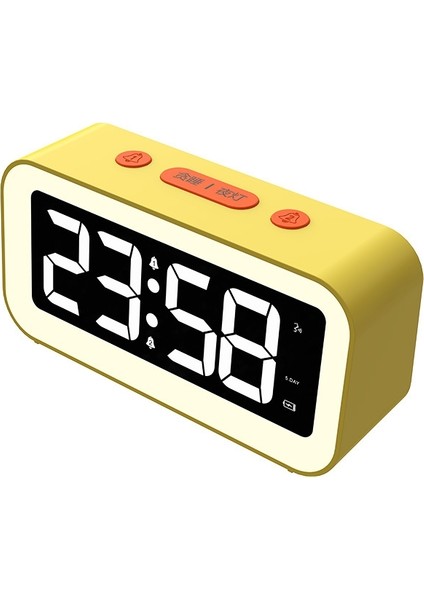 LED Gece Lambalı Elektronik Çalar Saat - Sarı (Yurt Dışından)