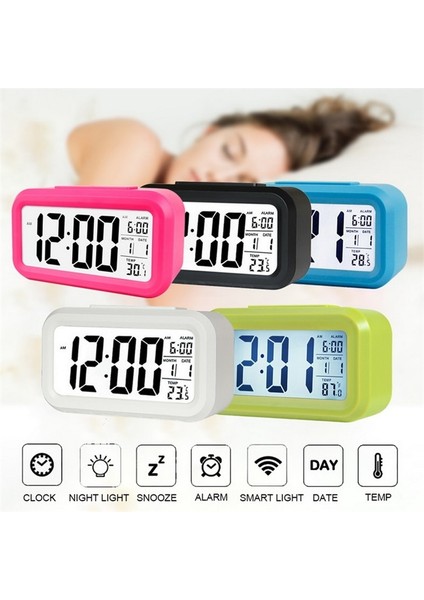Sıcaklık Tipi Tembel Erteleme Alarm Sessiz Arkadan Aydınlatmalı Elektronik Saat (Gül Kırmızı) (Yurt Dışından) fırsatları