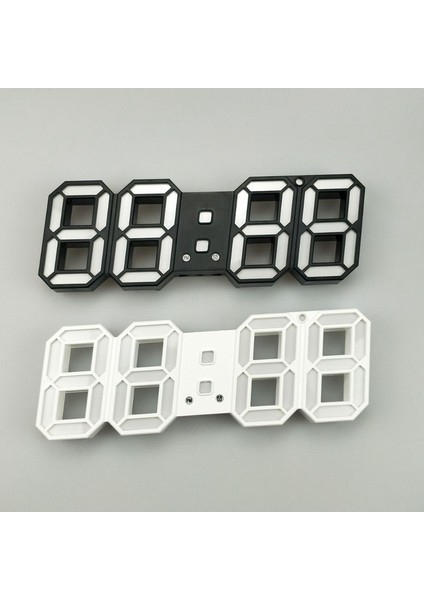 6609 3D Stereo LED Çalar Saat Oturma Odası 3D Duvar Saati, Renk: Siyah Çerçeve Pembe Işık (Yurt Dışından) fırsatları