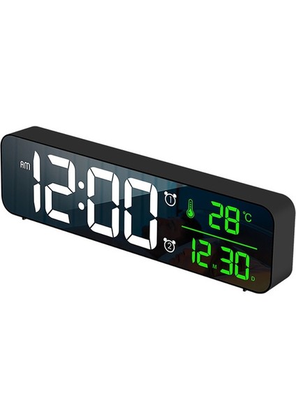 USB Ayna Çalar Saat Müzik Perpetual Takvim Saati (Siyah) (Yurt Dışından)
