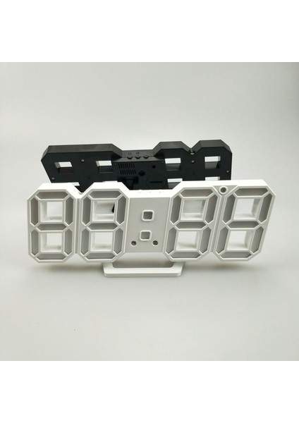 6609 3D Stereo LED Çalar Saat Oturma Odası 3D Duvar Saati, Renk: Kırmızı (Yurt Dışından)