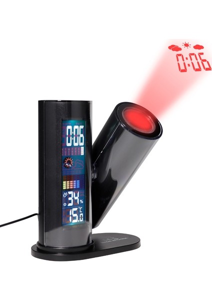 TS-E03 360 Derece Döndürme LED Projeksiyon Saati, Ab Tak (Yurt Dışından)