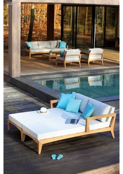 Ahşap Bahçe Yatağı Şezlong
