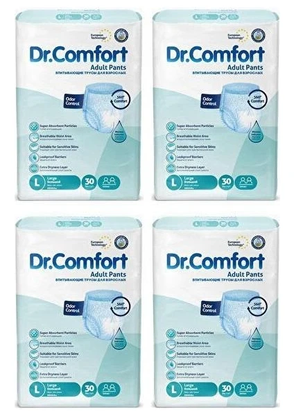 Dr. Comfort Dr.comfort Emici Külot Hasta Bezi Large Beden - 4 Paket - (120 Adet)