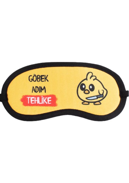 Göbek Adım Tehlike Tasarım Pamuklu Uyku Bandı