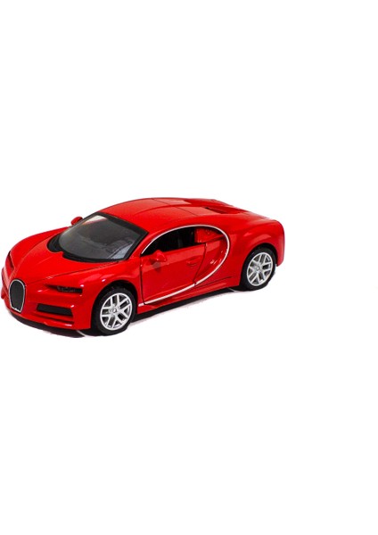 Oyuncak Metal Bugatti Kırmızı Çek Bırak 12 cm