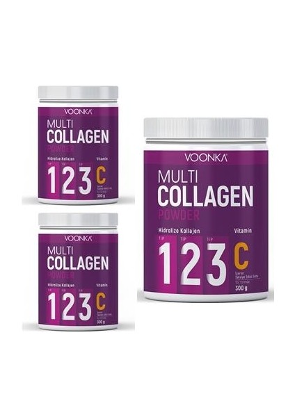 Multi Collagen Powder 300 gr 3 Adet