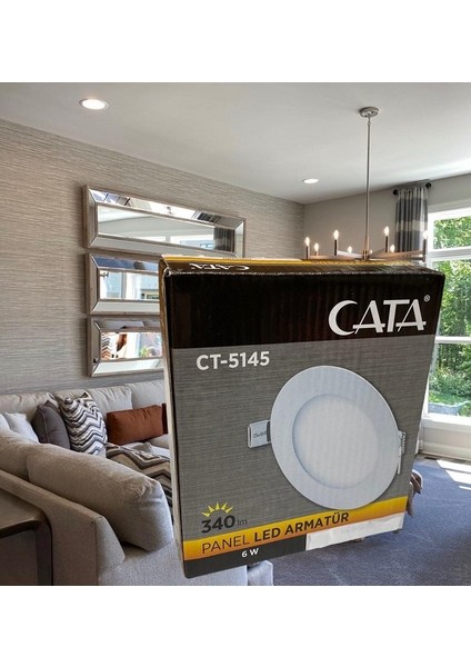 6 Watt Panel LED Armatür Sıva Altı Yuvarlak Ct 5145 Beyaz Işık 6400K Alüminyum Kasa
