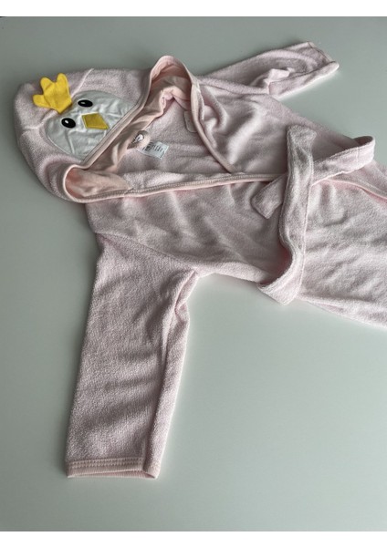 Pembe Civcivli Kız Bebek Bornozu modelleri