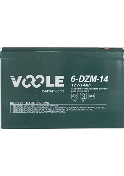12 Volt 14 Amper Elektrikli Bisiklet Aküsü 12v14a Akü