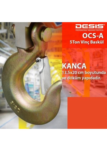 Ocs-A Dijital Vinç Baskülü - Hassasiyet:2 Kg. Max: 5 Ton.