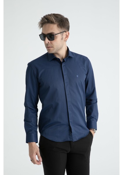 Erkek Uzun Kol Saten Gömlek 2097