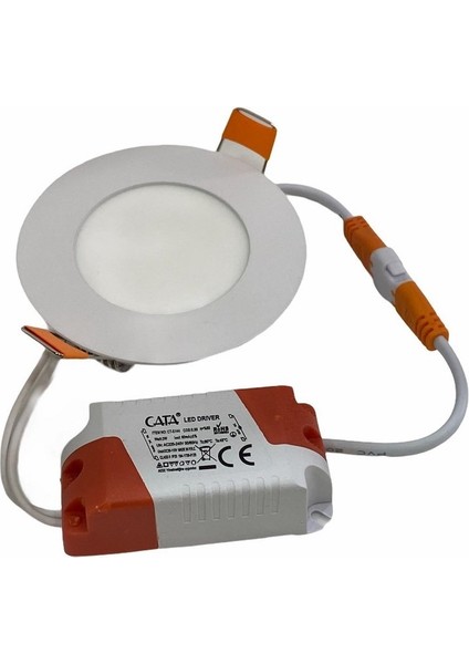 3 Watt Panel LED Armatür Sıva Altı Yuvarlak Ct 5144 Günışığı Sarı Işık 3200K Alüminyum Kasa