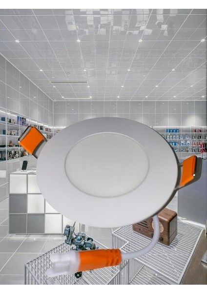 3 Watt Panel LED Armatür Sıva Altı Yuvarlak Ct 5144 Günışığı Sarı Işık 3200K Alüminyum Kasa