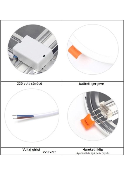 20W Ayarlanabilir Plus LED Panel Armatür CT-5648 3200K Günışığı Sarı Işık