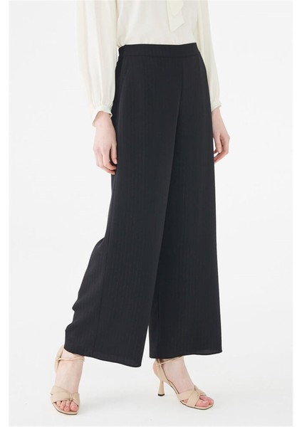 Bol Paça Siyah Pantolon P-0013 fırsatları