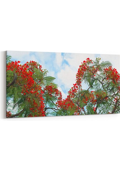 10596YD Ağaç Görseli Yatay Dar Kanvas Tablo