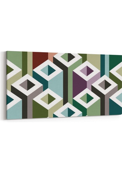 10017YD Abstract 3 Boyut Görsel Yatay Dar Kanvas Tablo