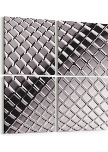 10380K4 Abstract Görsel Kare 4'lü Kanvas Tablo
