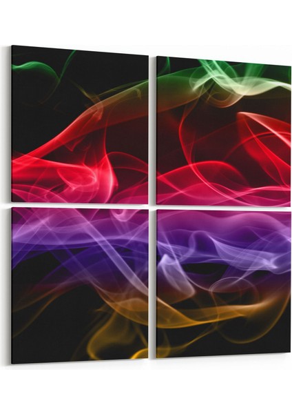 10399K4 Abstract Görsel Kare 4'lü Kanvas Tablo