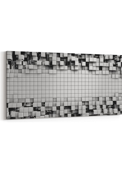 10024YD Abstract 3 Boyut Görsel Yatay Dar Kanvas Tablo