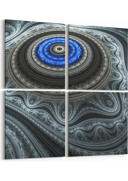 10420K4 Abstract Görsel Kare 4'lü Kanvas Tablo