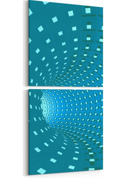 10252K2D Abstract Girdap Görsel Kare 2'li Dikey Kanvas Tablo