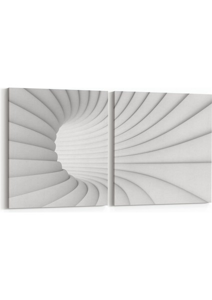 10272K2Y Abstract Girdap Görsel Kare 2'li Yatay Kanvas Tablo