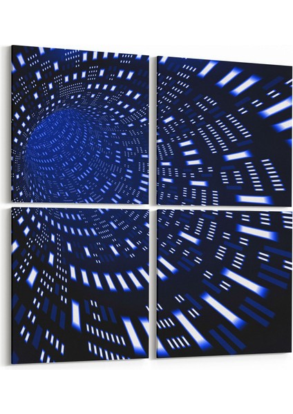 10278K4 Abstract Girdap Görsel Kare 4'lü Kanvas Tablo