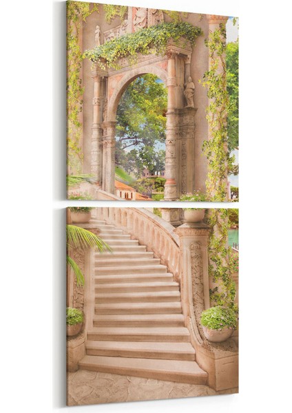 13935K2D Doğa / Manzara Görseli Kare 2'li Dikey Kanvas Tablo