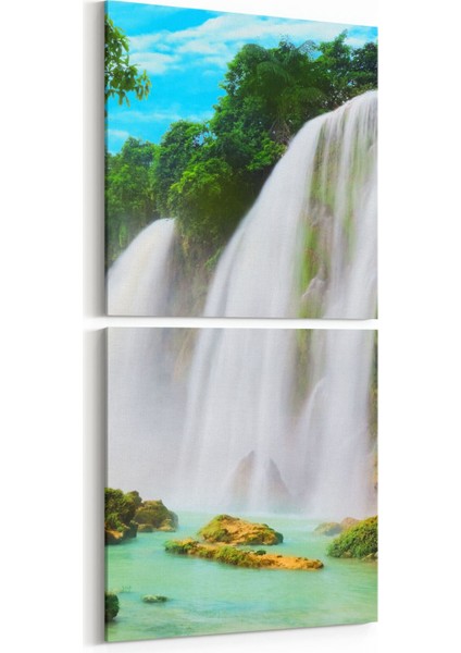 13949K2D Doğa / Manzara Görseli Kare 2'li Dikey Kanvas Tablo