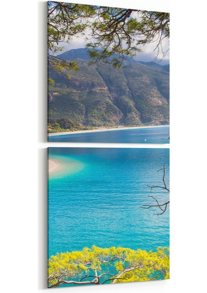 13794K2D Doğa / Manzara Görseli Kare 2'li Dikey Kanvas Tablo