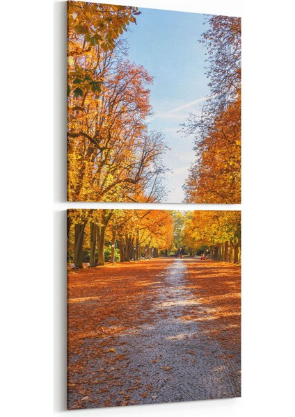 14162K2D Doğa / Manzara Görseli Kare 2'li Dikey Kanvas Tablo