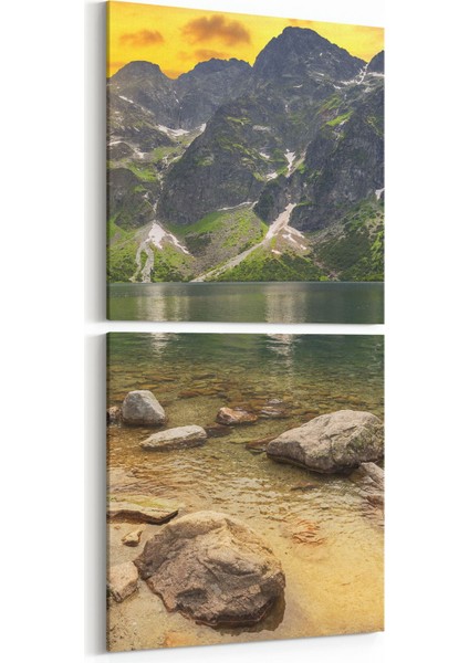 14107K2D Doğa / Manzara Görseli Kare 2'li Dikey Kanvas Tablo