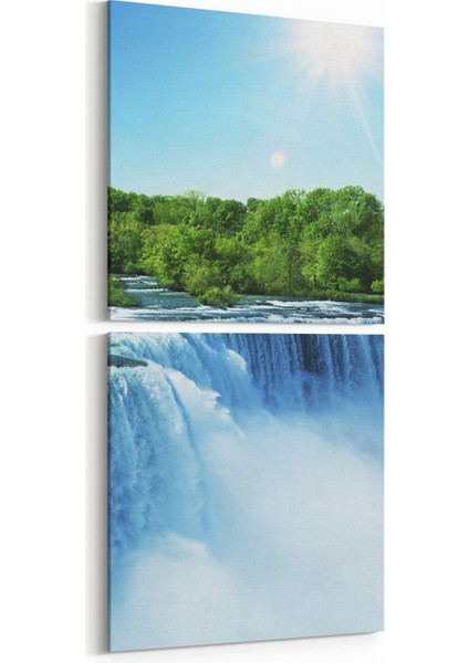 13917K2D Doğa / Manzara Görseli Kare 2'li Dikey Kanvas Tablo