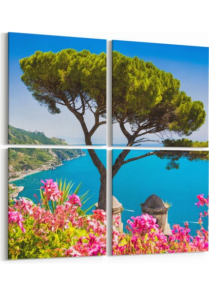 13821K4 Doğa / Manzara Görseli Kare 4'lü Kanvas Tablo