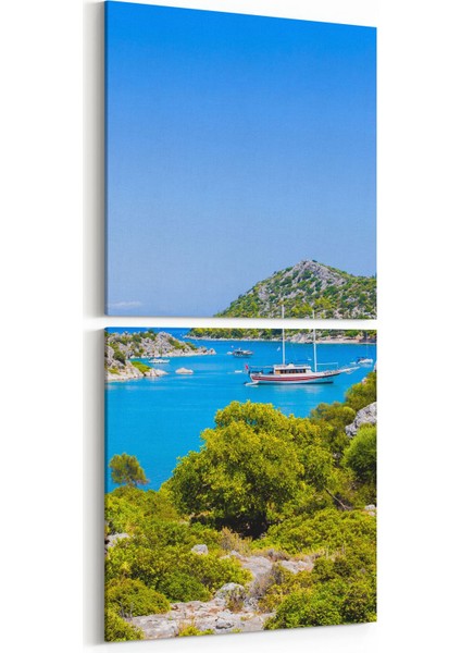 14455K2D Doğa / Manzara Görseli Kare 2'li Dikey Kanvas Tablo