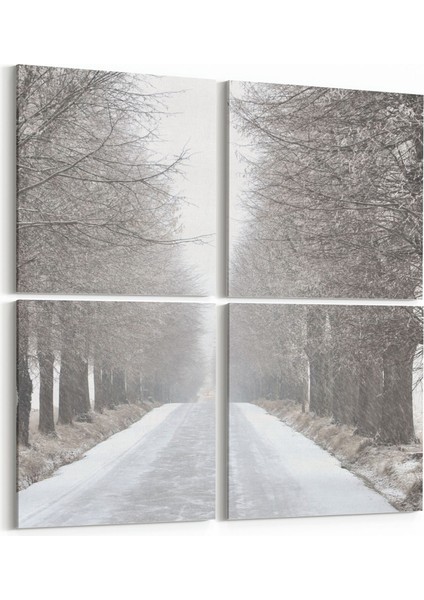 14403K4 Doğa / Manzara Görseli Kare 4'lü Kanvas Tablo